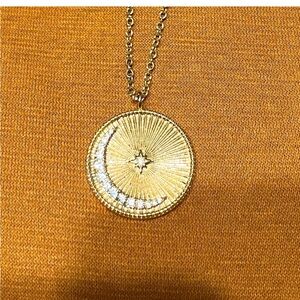 Gold moon necklace